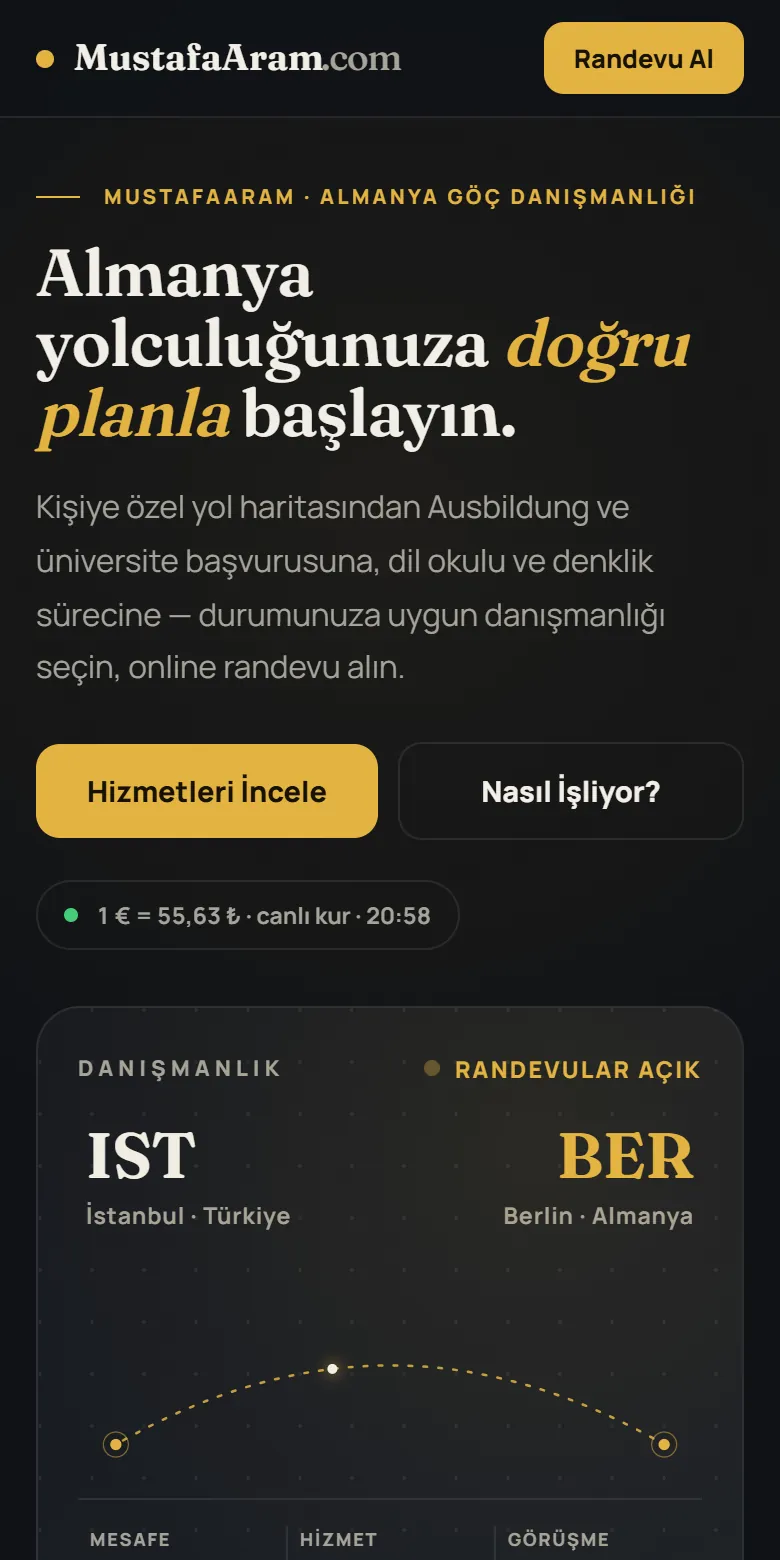 MustafaAram.com mobil görünüm
