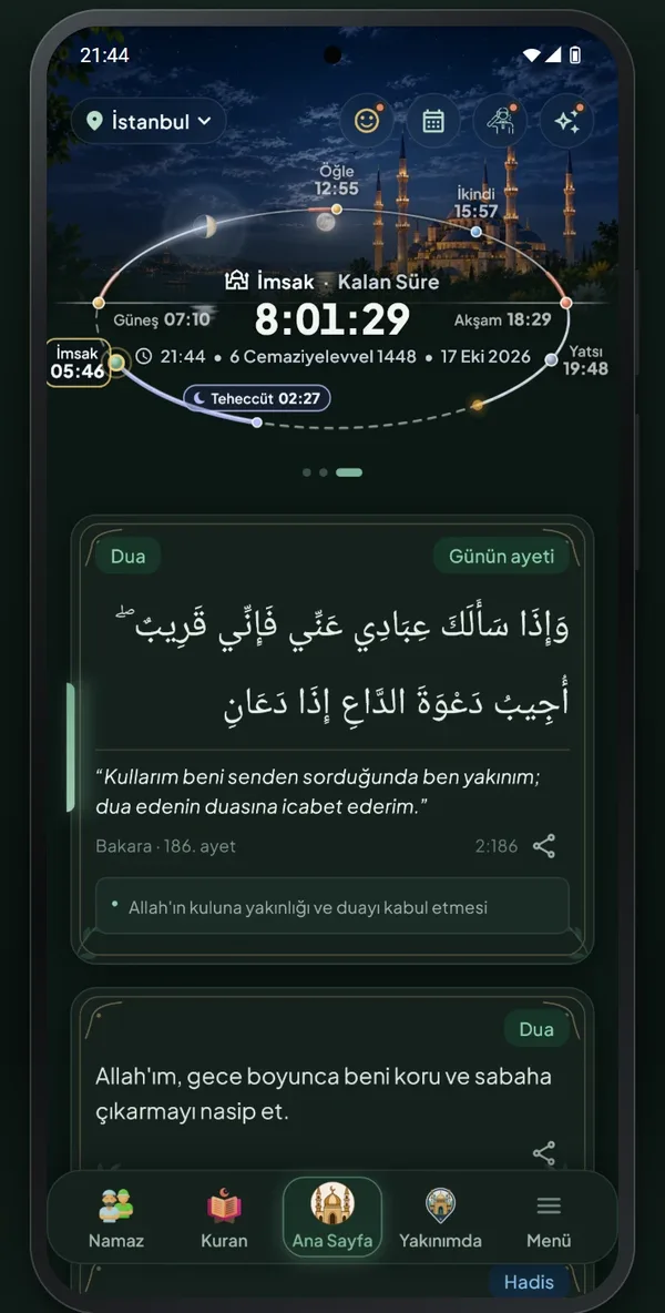 Nida Adhan uygulama ekranı 2