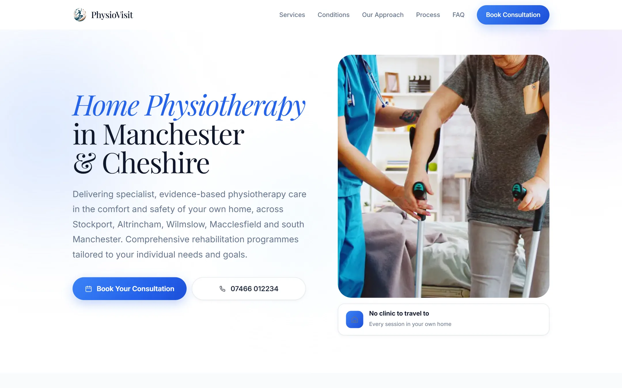 PhysioVisit masaüstü görünüm